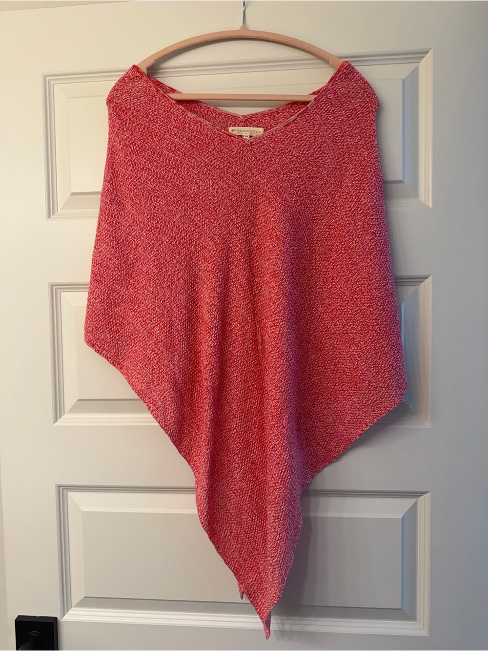 Indigenous Coral Pink Knit Poncho